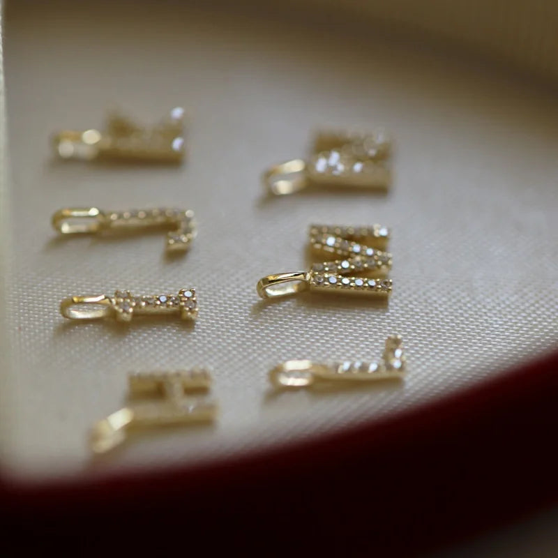 925 Sterling Silver Sparkling Zircon 26 Letter DIY Pendant Necklace For Women Fashionable Exquisite Accessory Jewelry