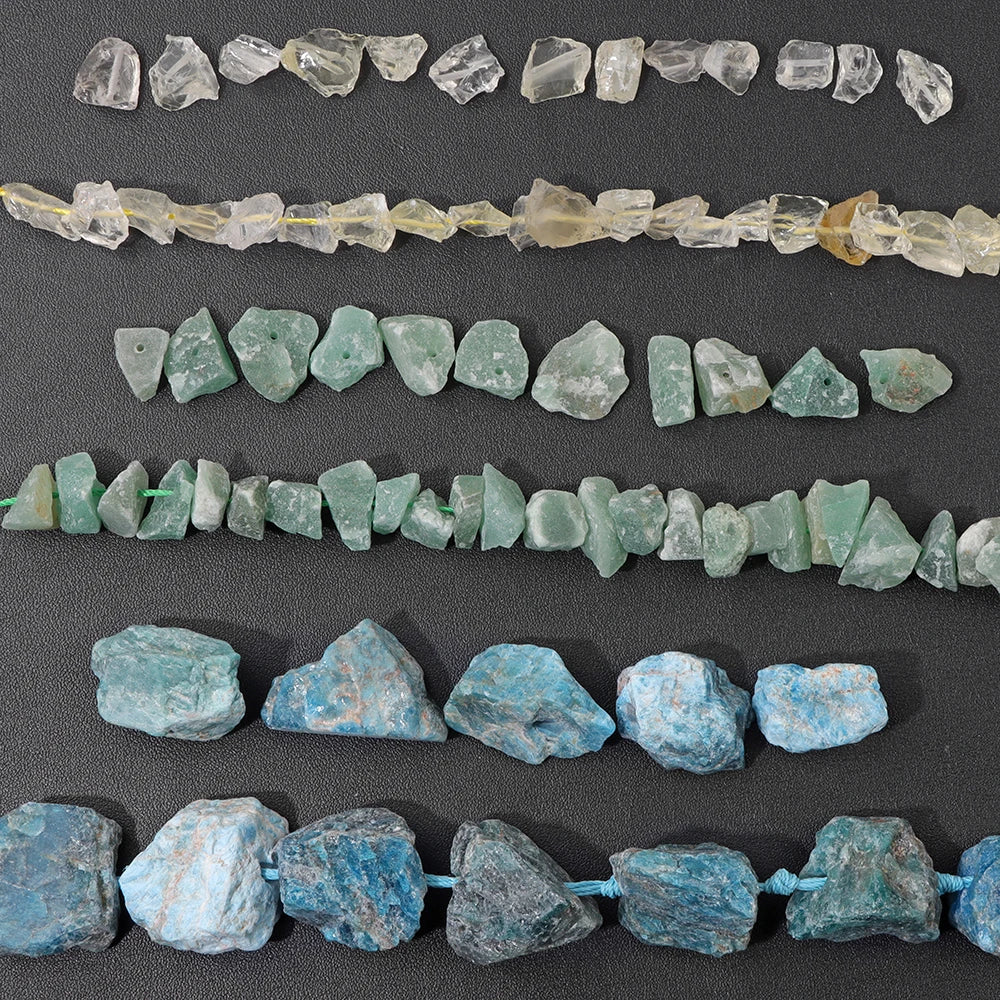 7.5" Natural Irregular Rough Stone Beads Raw Rock Lapis Quartzs Nuggets For Jewelry Making DIY Earrings Bracelet Supply 7-30mm