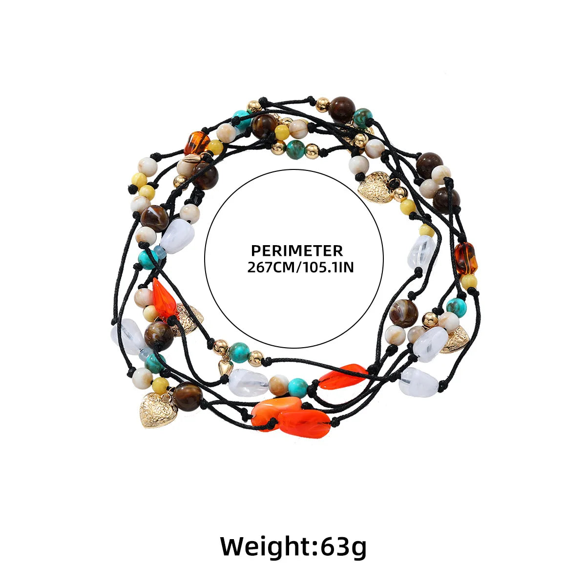 ZAA Exaggerated Hand Woven Multi-layer Heart Necklace