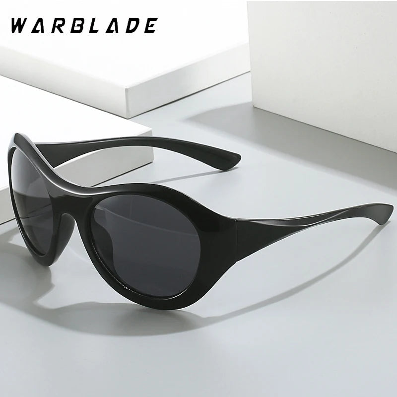 2025 Luxusmarke Design Beliebte übergroße ovale Sonnenbrille Frauen Mode Y2K Punk Männer Outdoor Sports Sonnenbrille Shades UV400