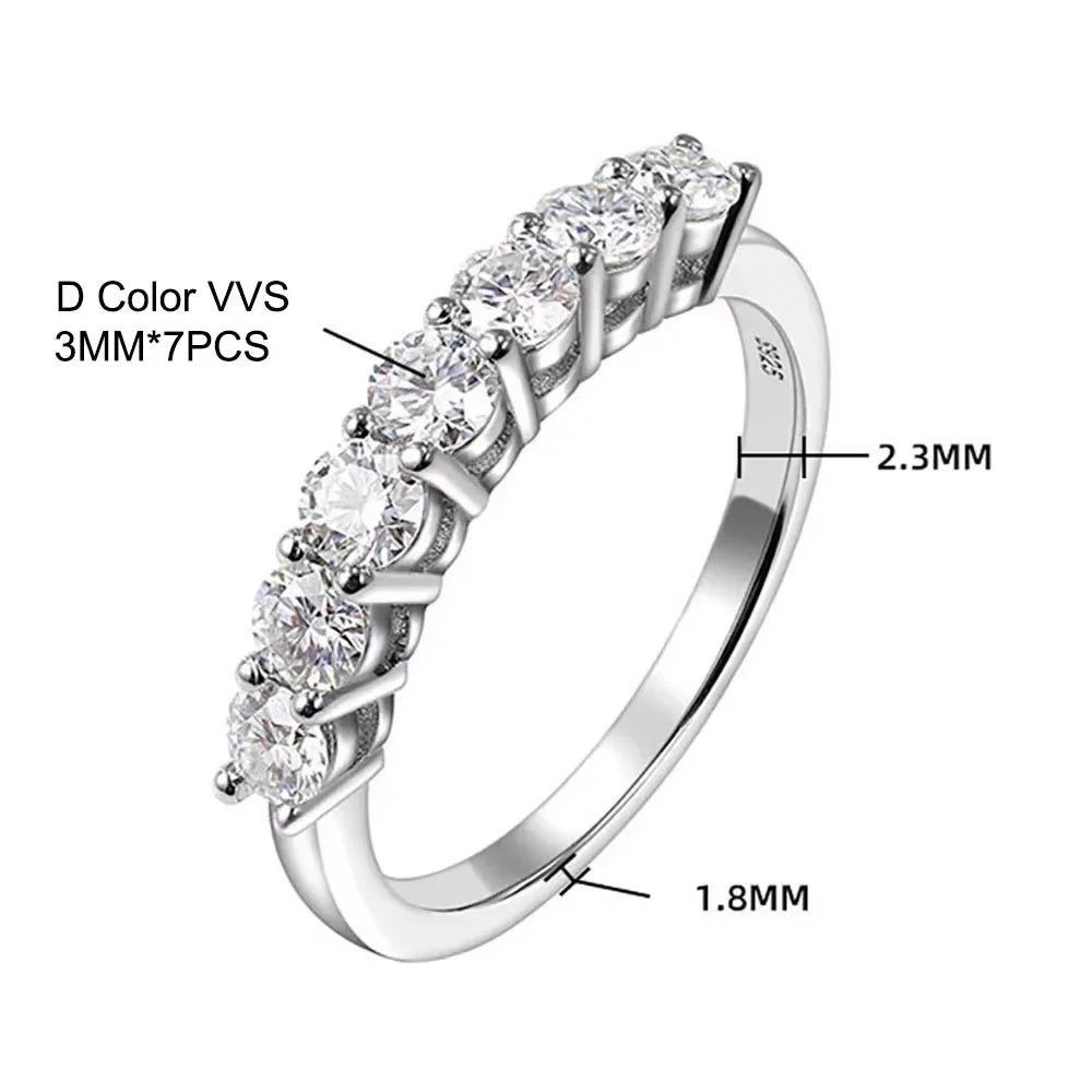 Serenity 3mm D Color Moissanite Rings Women Anniversary Gift S925 Sterling Silver Rings Sapphire Ruby Emerald Bands Fine Jewelry - Madeinsea©
