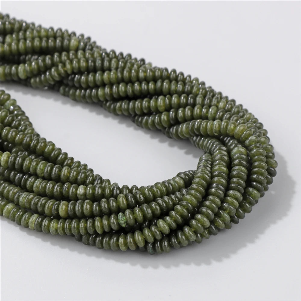 Natural Flat Round Stone Beads Abacus Shape Jaspers Quartzs Gems Beads For DIY Necklace Earrings Jewelry Making Accessori 2*4mm