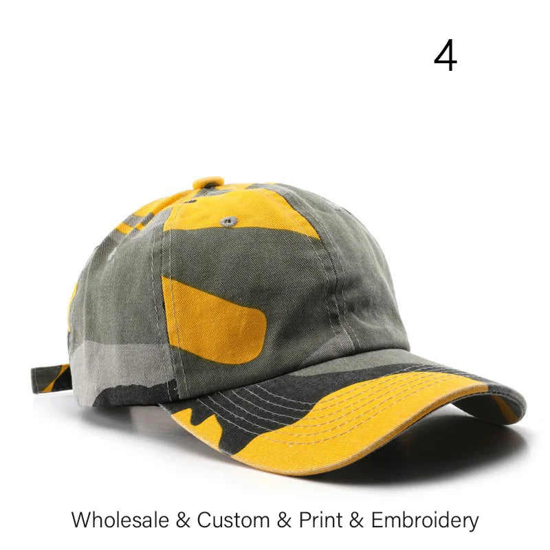 SLECKTON Custom Logo Baseball Cap Unisex Summer Camouflage Embroidery Design Brand Picture Print DIY Sun Hat for Men