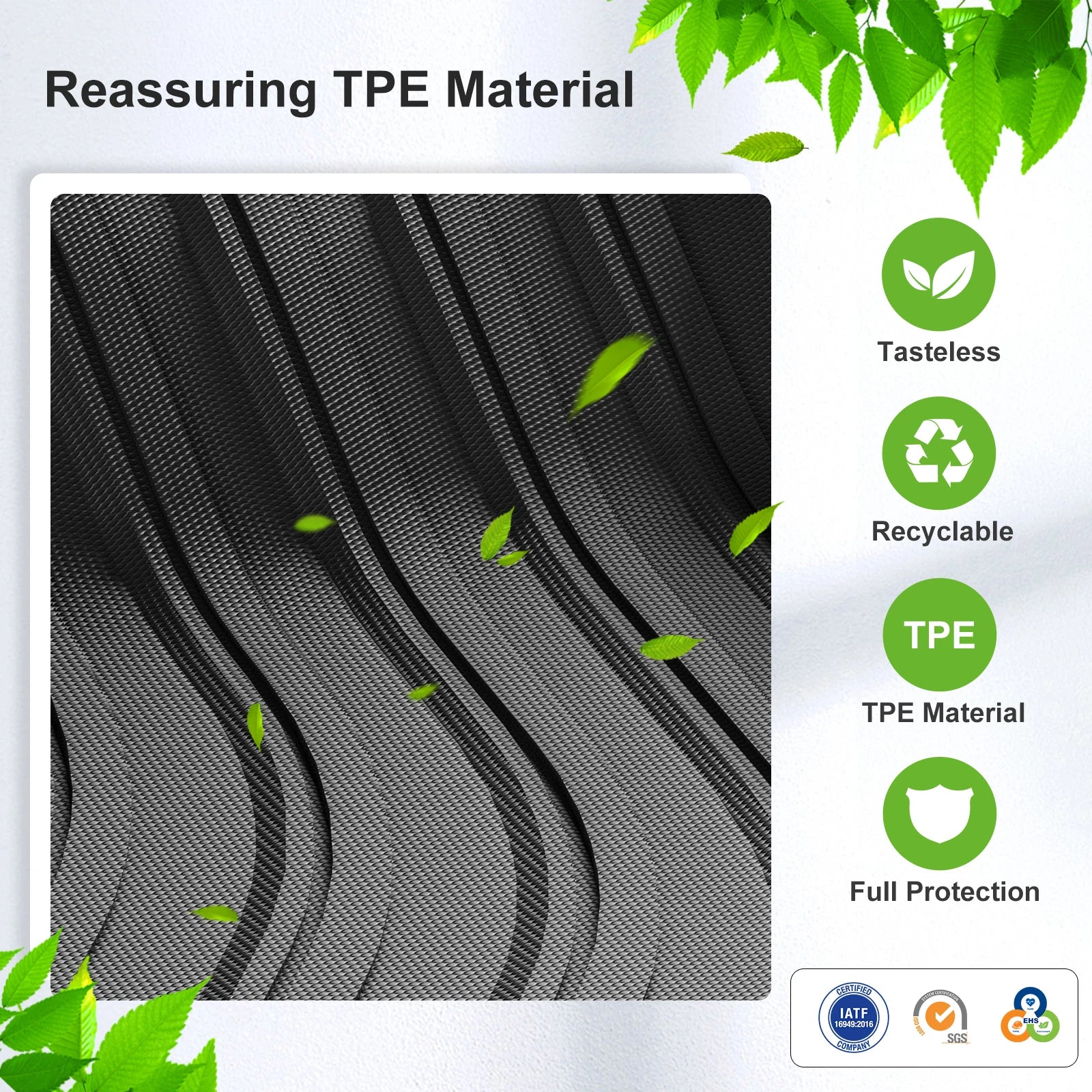 for Land Rover Defende 110 2020-2024 Car Floor Mats Cargo Liner Trunk/Backrest Mat TPE 3D All-Weather Accessiories Black