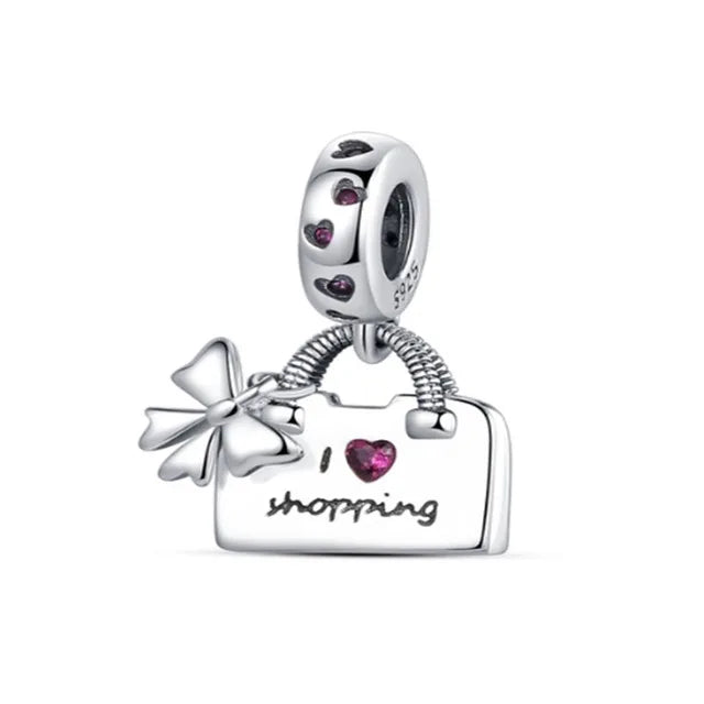 New Original 925 Silver Plated Accessories Fashion Charm Perfume High Heels Bead Fit Pendant Bracelet For Women DIY Jewelry Gift