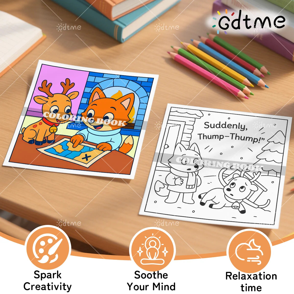 Frohe Weihnachten! Malbuch für Erwachsene und Jugendliche mit niedlichen Weihnachtsfiguren – Cartoon-Malbücher