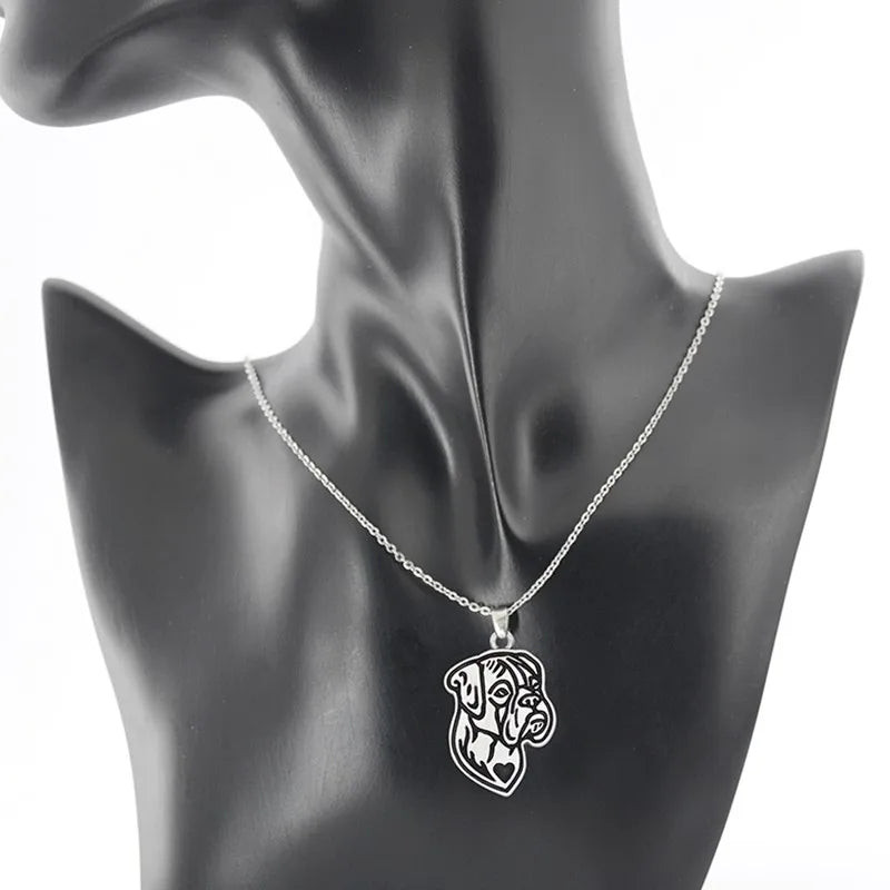 Vintage Silver Color 11 Style Long Chains Handmade Boxer&Bulldog Pendant Necklace Bohomian Dog Necklaces For Women Men Jewelry