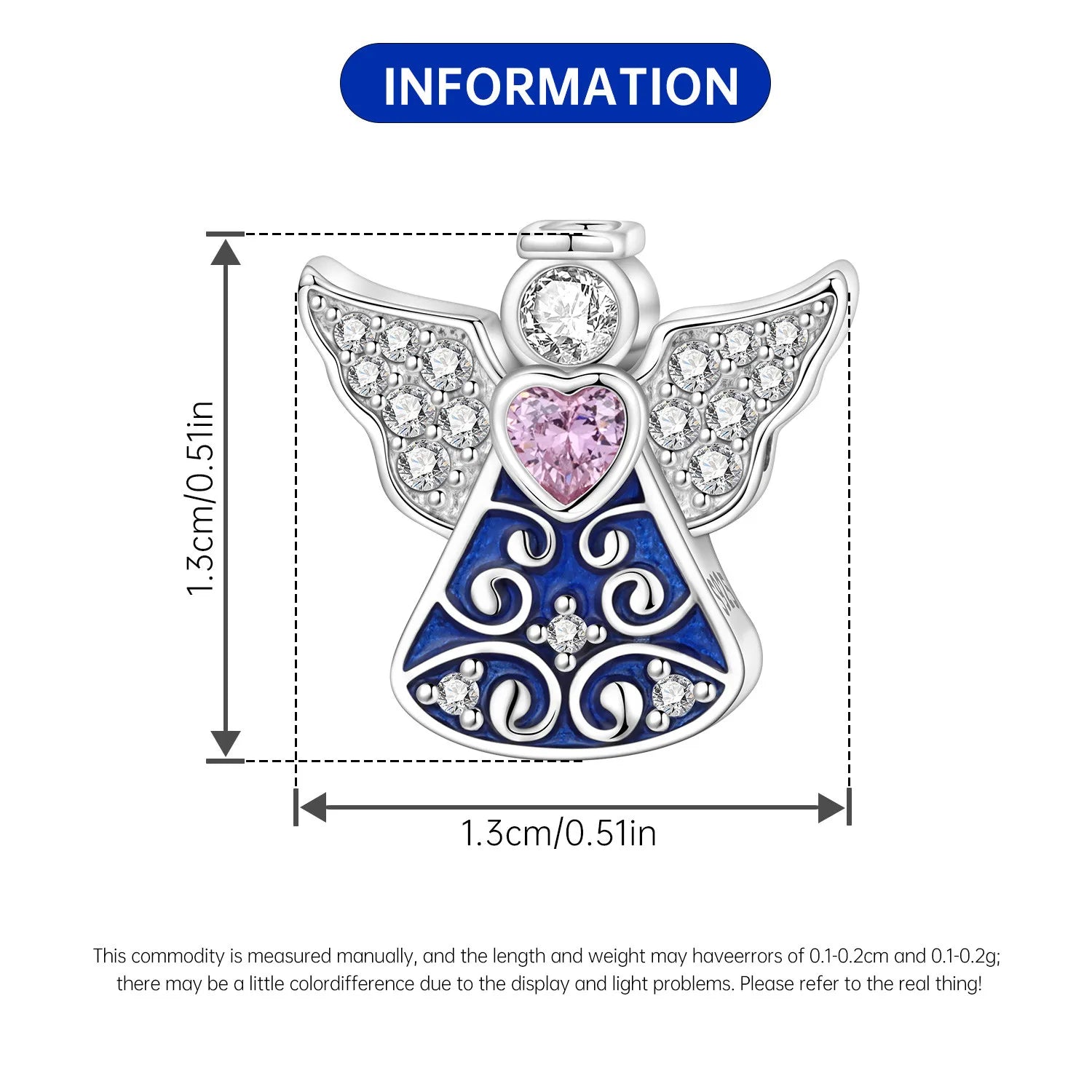 PANPOKI 925 Sterling Silver Double Angel Religious Symbol Beads Original Pendants Bracelet Charm Jewelry Party DIY Trendy Gifts