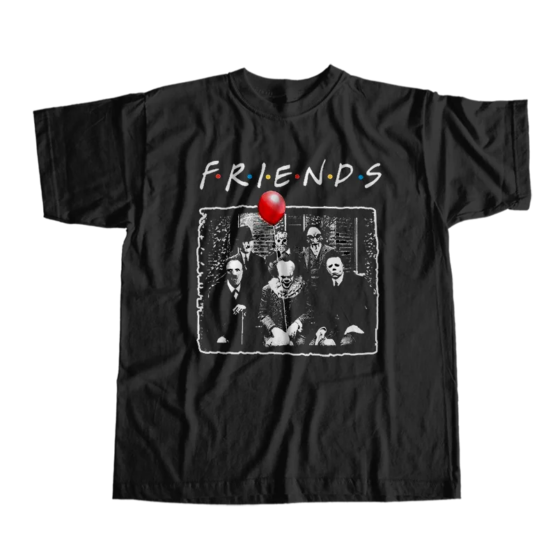 T-shirt en coton drôle pour homme avec motif d'Halloween, t-shirt d'horreur pour homme, grande taille, t-shirt drôle pour homme