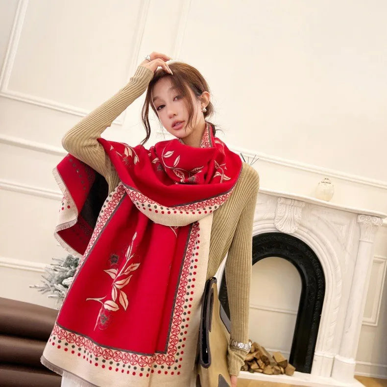 Print Cashmere Scarf Women Thick Warm Winter Blanket Brand Female Luxury Quality Shawl Wrap Bufanda 2025 Poncho Echarpe Pashmina