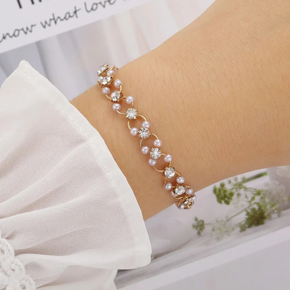 Y2K Zircon Ins Bracelets for Women Korean Fashion Sweet Girls Sparkling Hollow Heart Delicate Chain Bracelet Party Jewelry Gifts