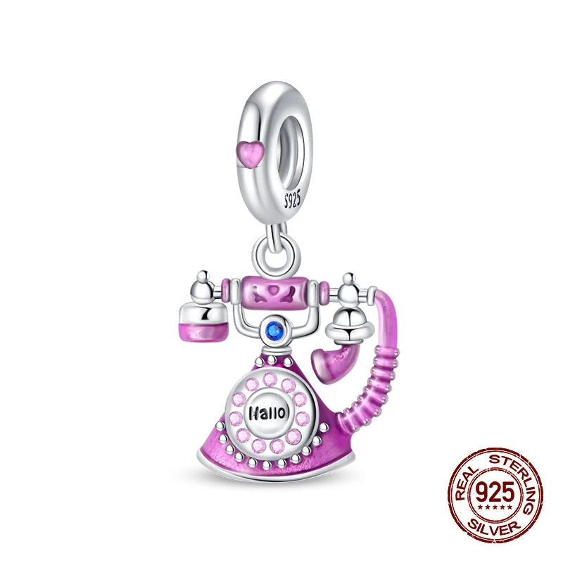 925 Sterling Silver Time Machine Trunk Travel Camera Charms Beads Fit 3mm 925 Original Bracelets DIY Jewelry Birthday Gift