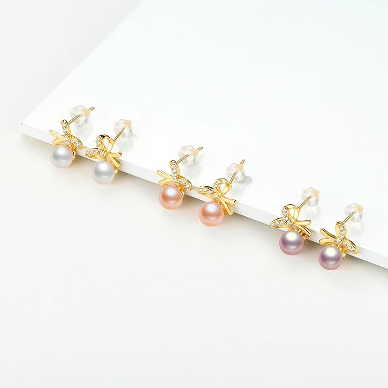 OXTAO Real Natural Freshwater Pearl Fashion Ladies Elegant Earring Jewelry Valentine's Day Girlfriend Birthday Wedding Gift