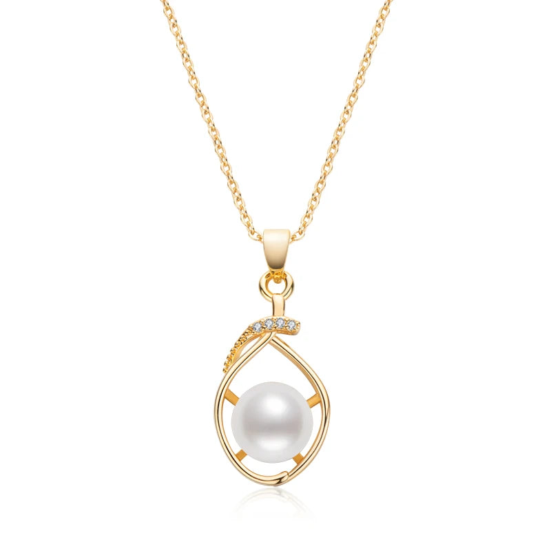 OXTAO Luxury 14K Gold Filled Necklace Natural Freshwater Pearl Necklace For Women Trendy Retro Style Clavicle Chain Jewelry Gift