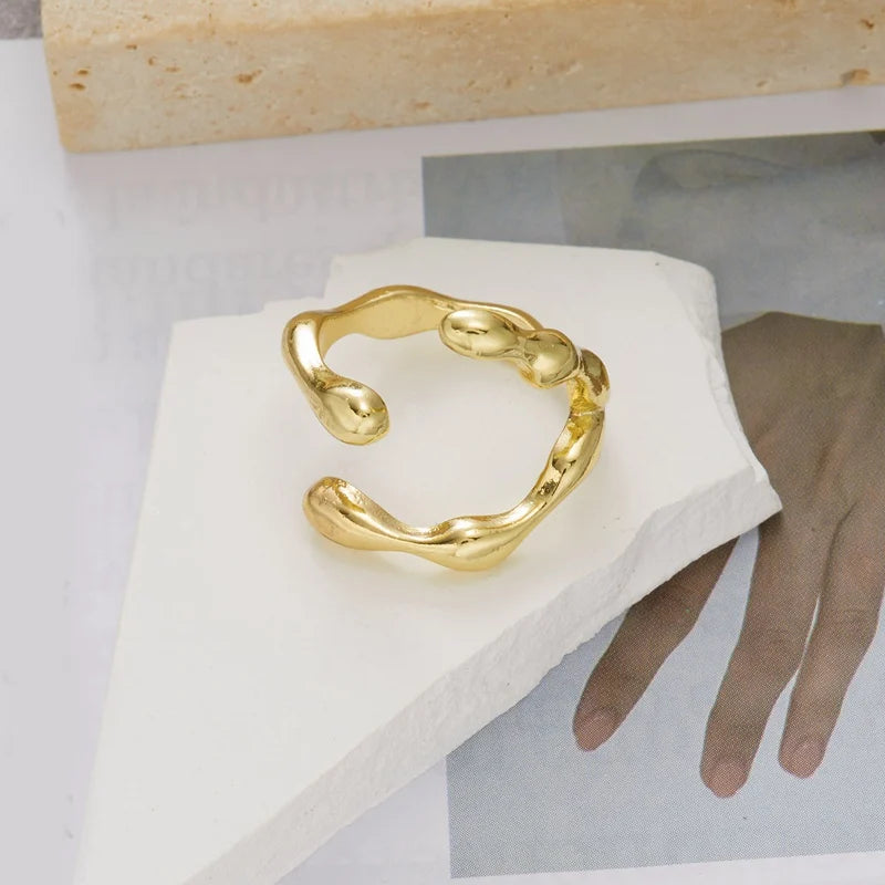 Retro Minimalist Opening Rings For Women Double Layer Moon Stars Cross Zircon Adjustable Finger Ring Girl Personality Jewelry