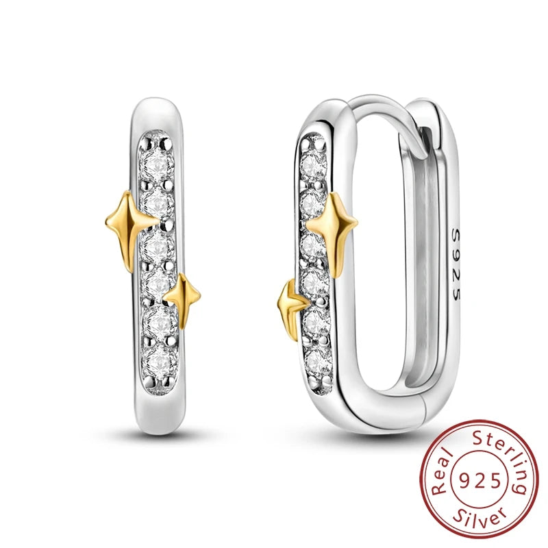 Hoop Earring 2024 New 925 Sterling Silver Earring Women Drop Earring For Wedding Engagement Birthday Party Fashion Jewelry Gift