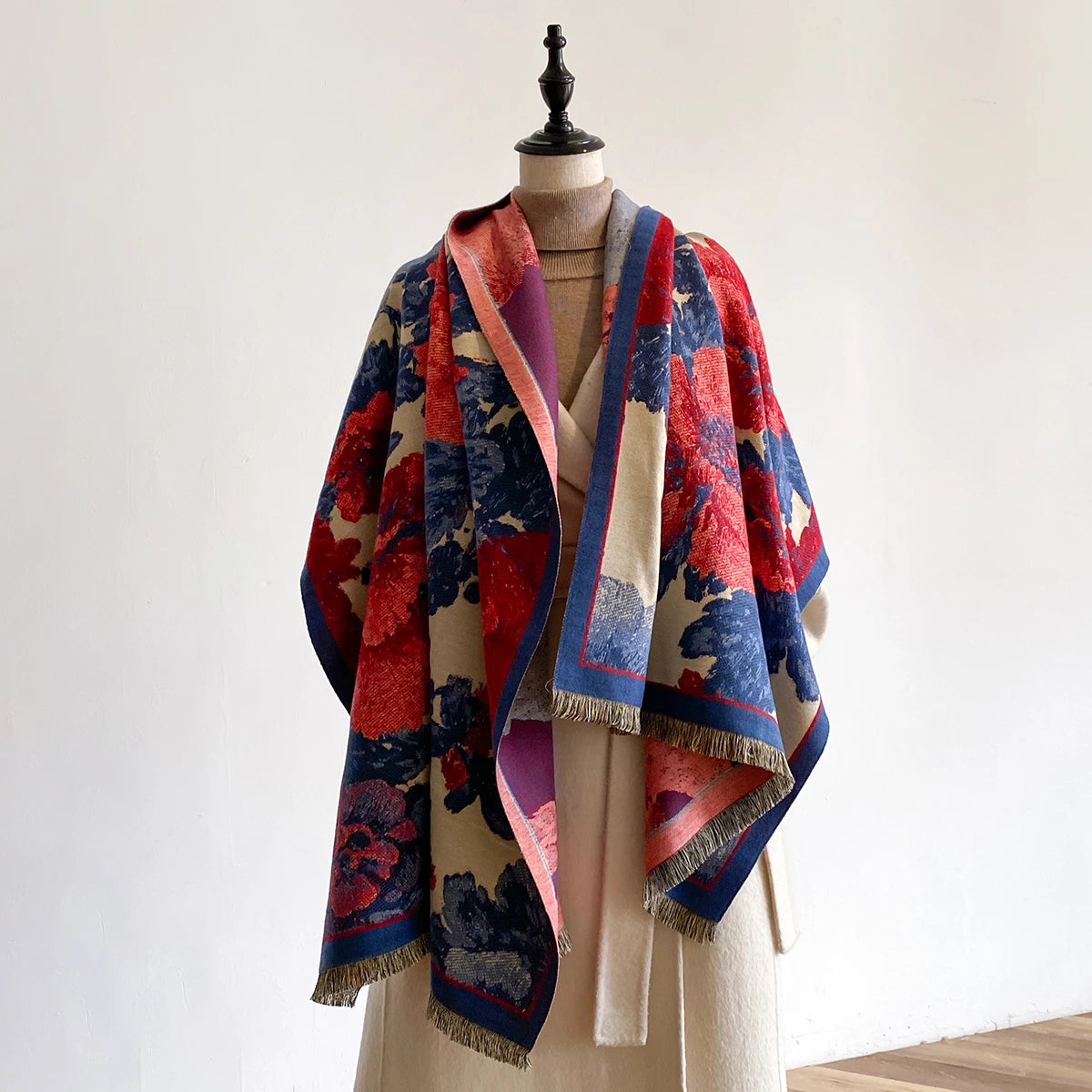Women Winter Thick Warm Faux Cashmere Scarf Fashionable Luxurious Blanket Scarf Patterned with Design - Madeinsea©
