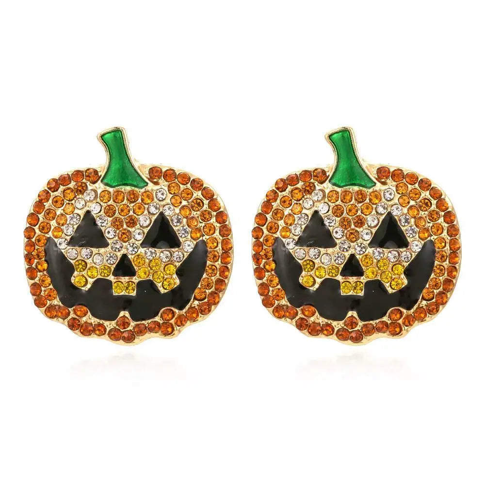Exaggerated Rhinestone Characters Earrings for Woman 2023 Halloween Earrings Jewelry Party Casual