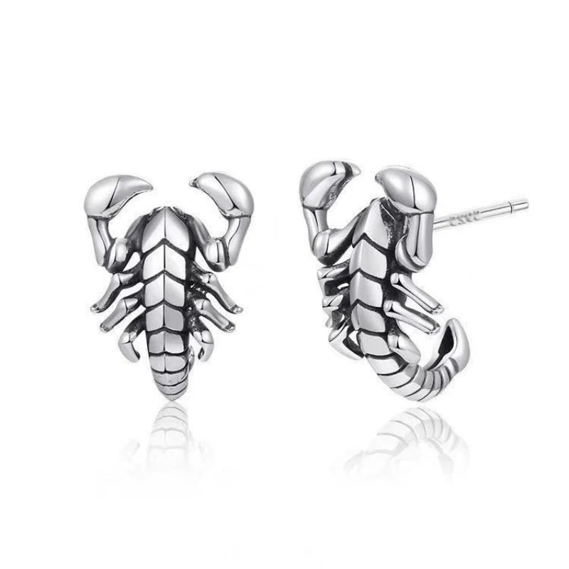 Buyee 925 Sterling Silber Einzigartige Ohrringe Ausgezeichnete Skorpion Ohrstecker für Frauen Mann Übertreibung Punk Edlen Schmuck Ohrring