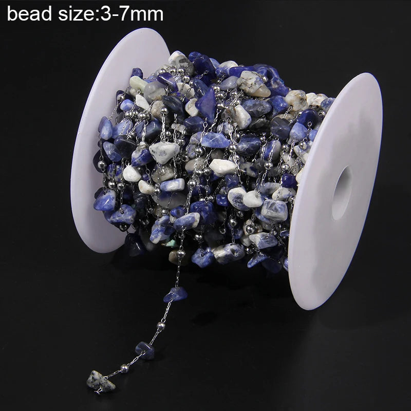 Natural Quartzs Stone Stainless Steel Chips Beads Chains For DIY Bohemia Jewelry Making Women Necklace Choker Bracelet Handmade - Madeinsea©