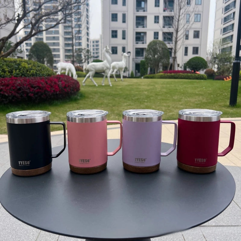 TYESO Wide Mouth Stainless Steel Coffee Mug with Leak-Proof Lid Insulated Office Travel Mug 530ml/710ml For Home Office Gift