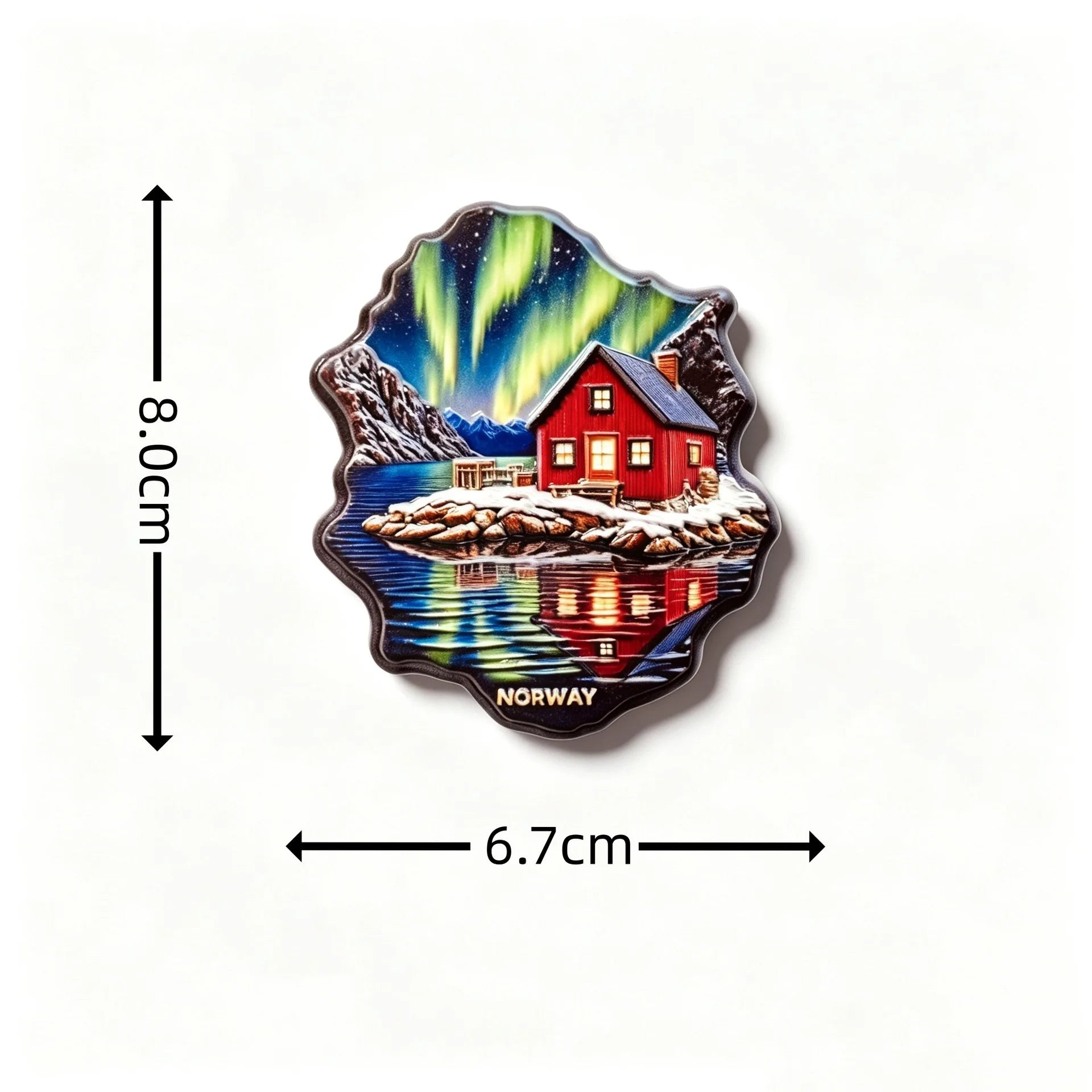 Norway Lofoten Fisherman Cabin 3D Resin Fridge Magnet, Travel Souvenir, Home Kitchen Decor, Collection Magnet Gift