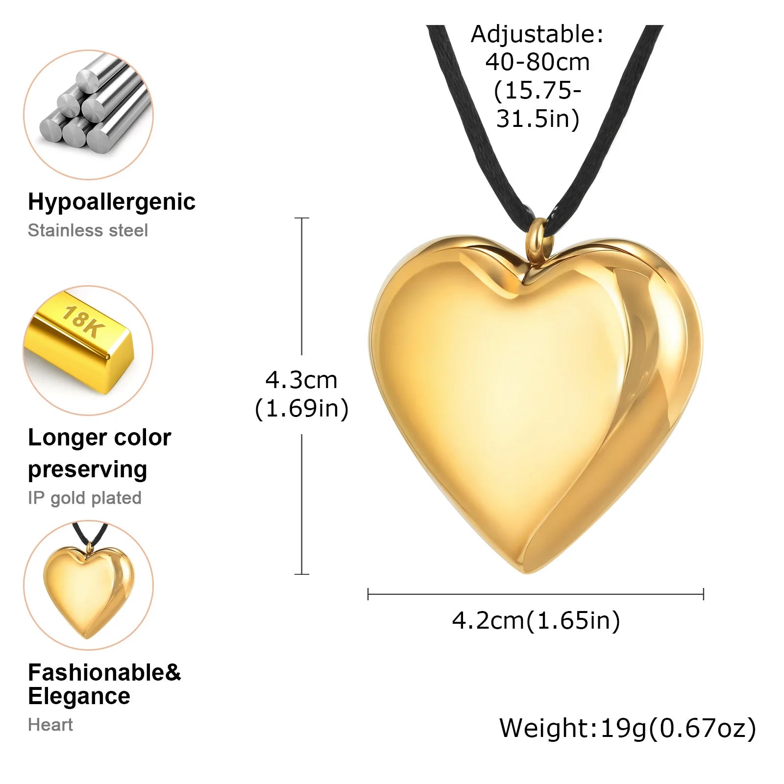Vnox Chunky Stainless Steel Heat Teardrop Pendent Necklace For Women Rope Chain Fashion Glossy Pendent Accessory Jewelry Gift