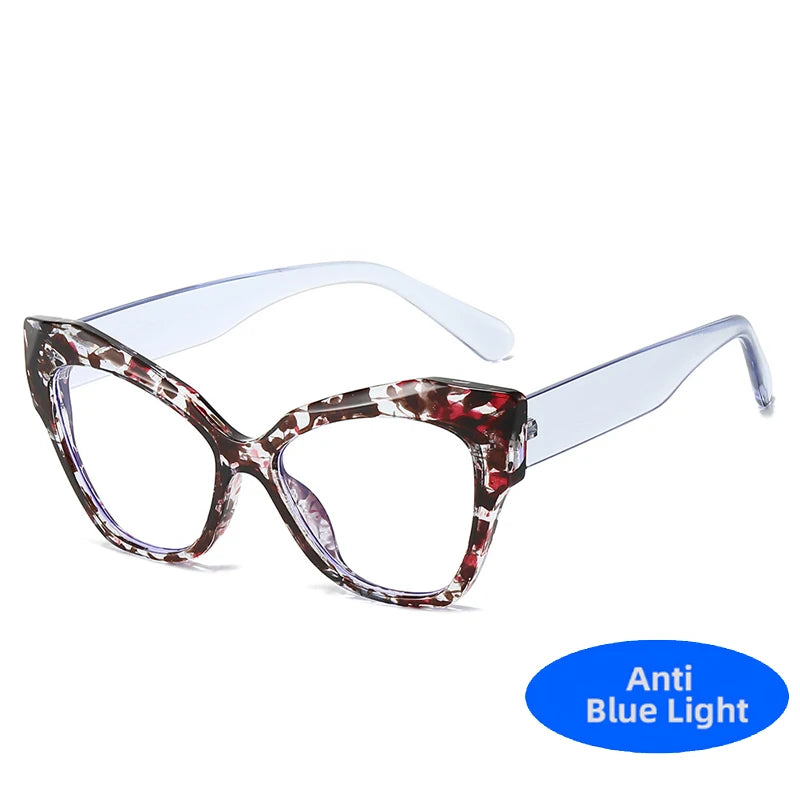 Markendesigner Cat Eye Brillengestelle für Frauen Mode Luxus Anti Blaulicht Computer Brillen Damen Optische Brillen