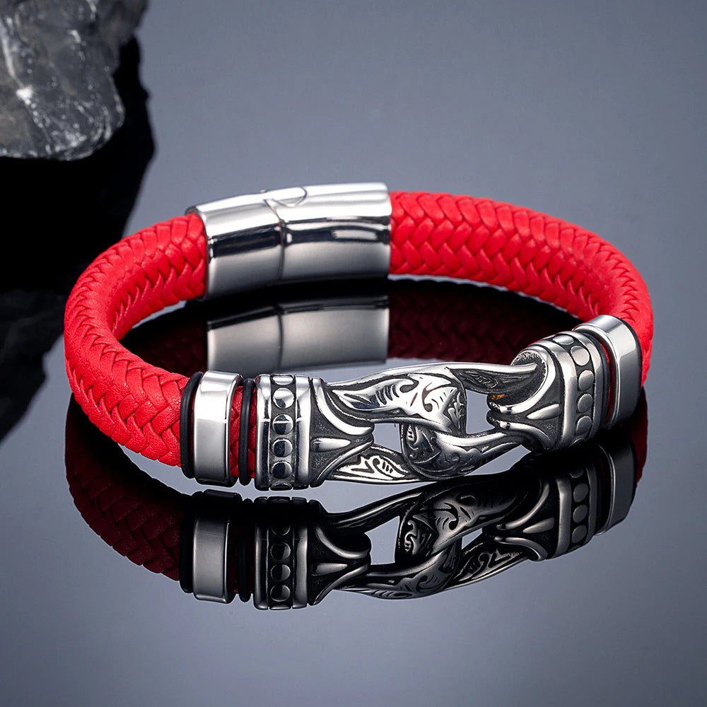 MKENDN Luxury Infinity Knot Braided Leather Bracelet For Men Women Forever Linked Bracelet Valentines Gift for Husband