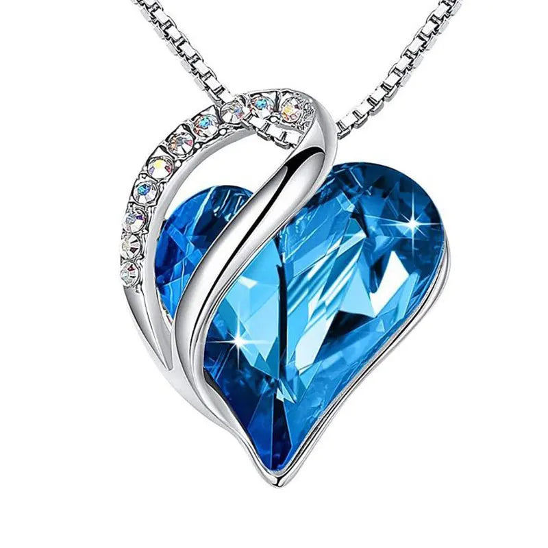 Sterling Silver Heart Zircon Necklace - Madeinsea©