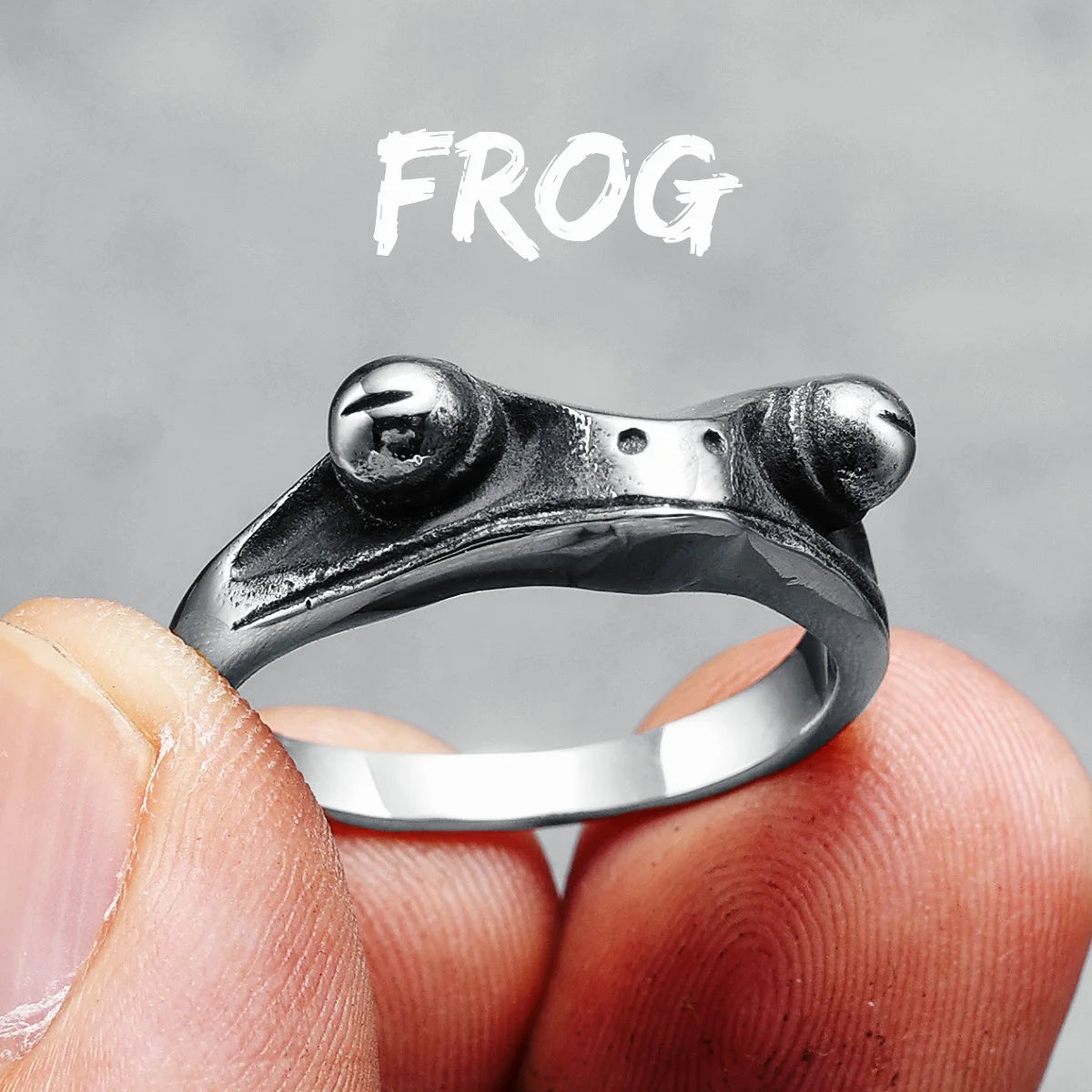 Simple Frog Narrow Ring 316L Stainless Steel Men Retro Punk Rings Rock for Biker Male Boyfriend Jewelry Best Gift Dropshipping