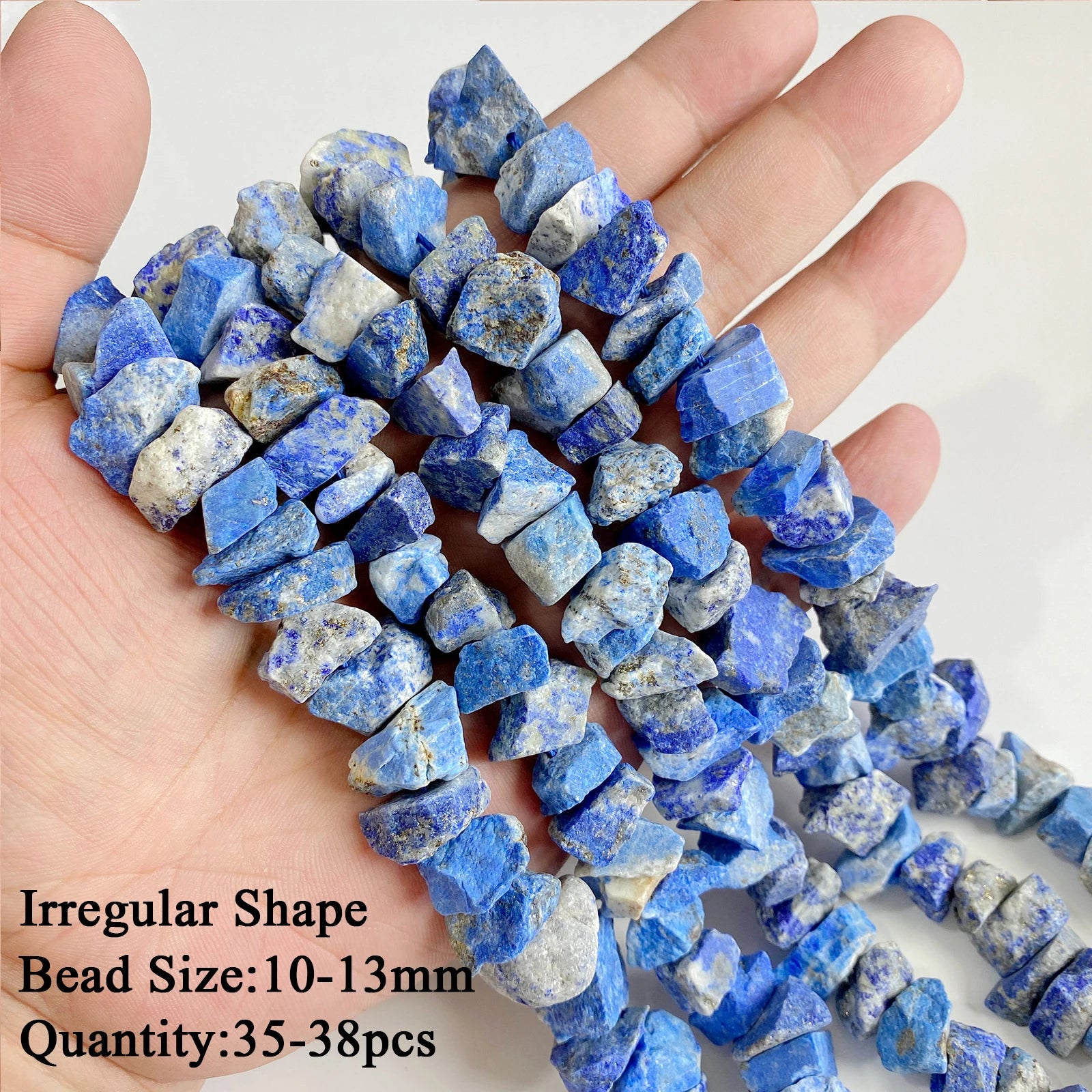 Natural Lapis Lazuli Healing Stone Bead Handmade Necklace Bracelet Bead Accessories For DIY Wisdom,Confidence,Prosperity Jewelry