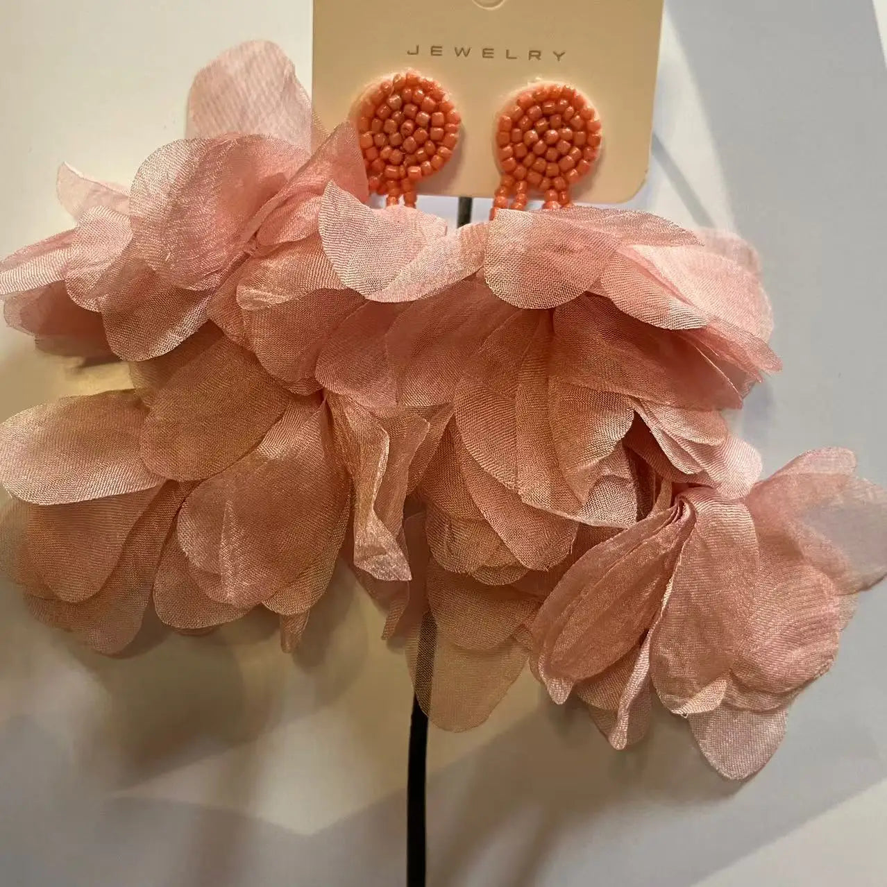 ZAA Personalized Trendy Resin Flower Water Drop Long Earrings