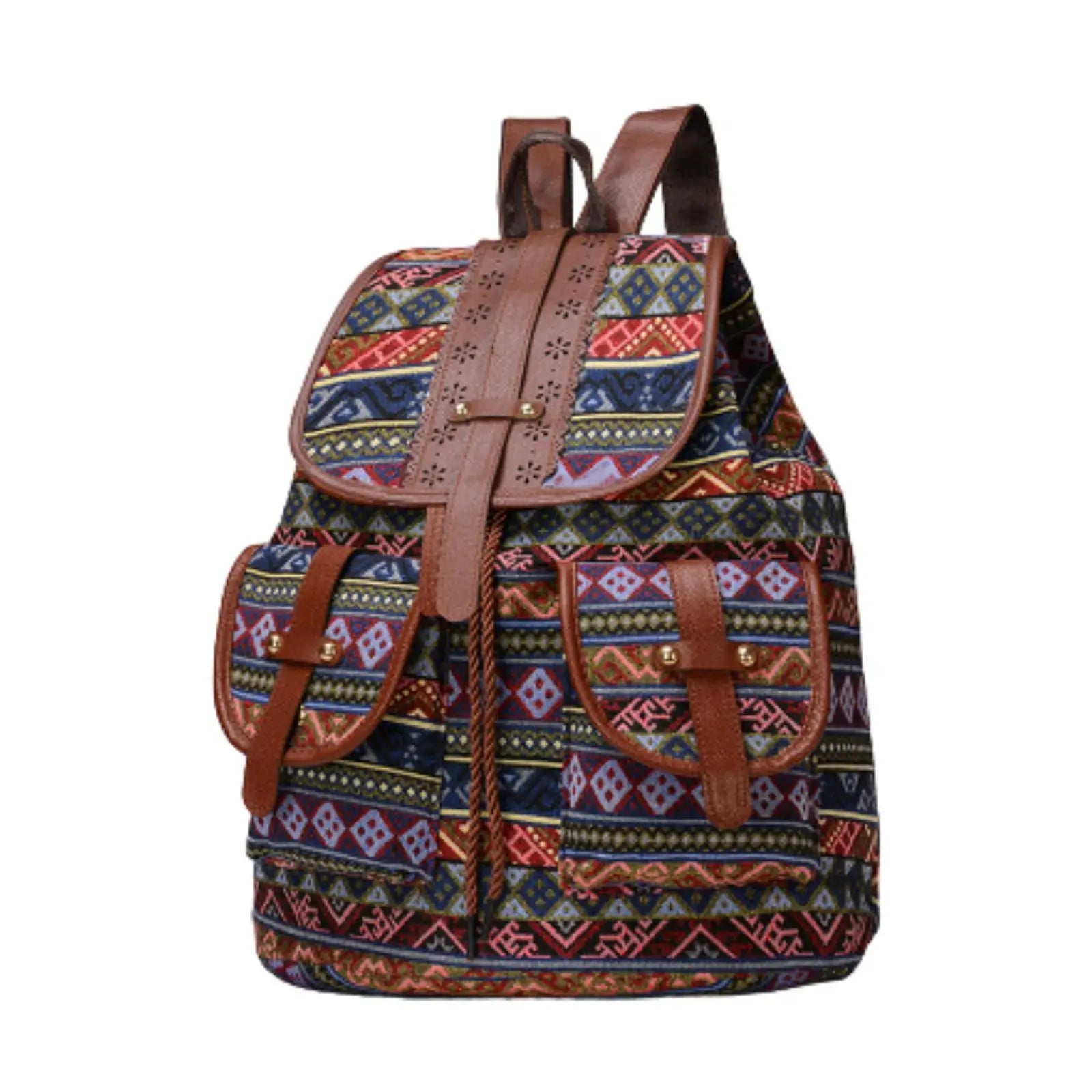 Women Ethnic Pattern Backpack Oxford Cloth Female Casual Fashion Travel Daypack Rucksack for Dating Street Daily Shopping Gift