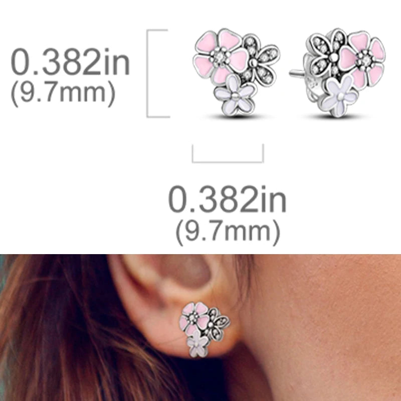 Earrings 925 Sterling Silver Stud Earrings Unicorn Star Zircon Stud Hoop Earrings For Women Girls Lovely Fashion Jewelry Gift