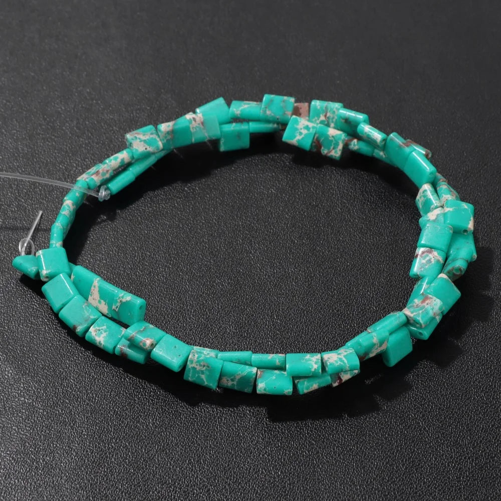 5MM Double Hole Square Bead Natural Tiger Eye Quartzs Imperial Jaspers DIY Beads For Jewelry Making Bracelet Necklace Handmade