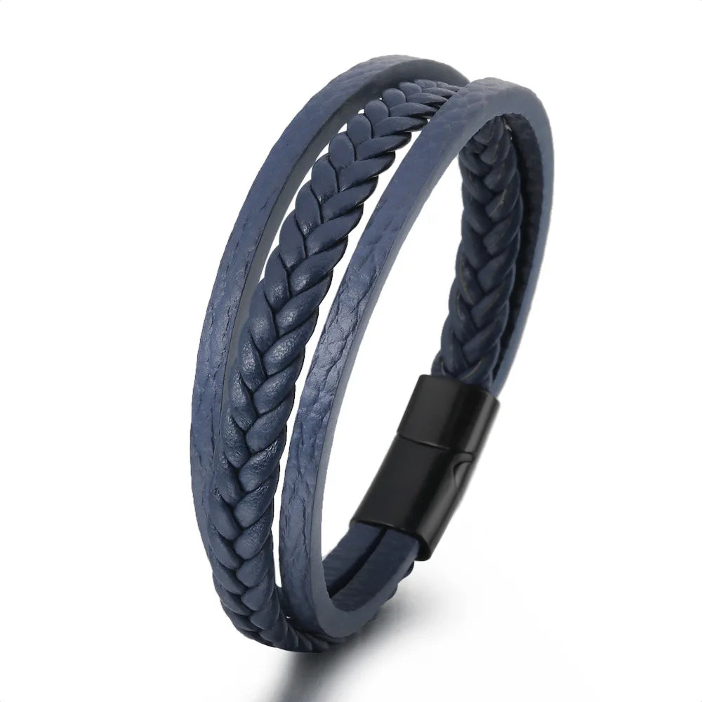Trendy  Leather Bracelets For Men Multilayer Braided Rope Bracelets For Male Bracelets Jewelry Pulsera Hombre - Madeinsea©