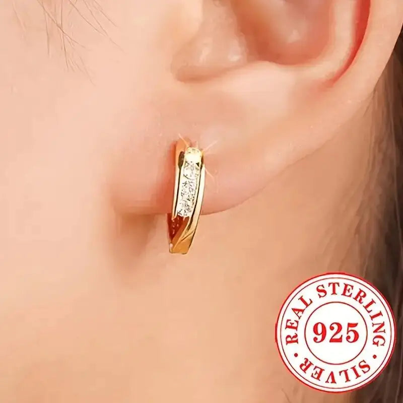 OXTAO D Moissanite Diamond Hoop Earrings 925 Sterling Silver 14K Gold Color Wedding Party Charms Channel Setting Ear Jewelry GRA