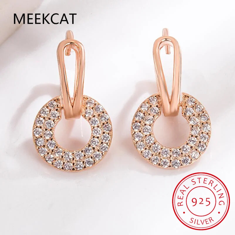 Minimalist 925 Sterling Silver Fashion Gothic Round Square CZ Hoop Earrings For Women Wedding Fine Jewelry DA2490