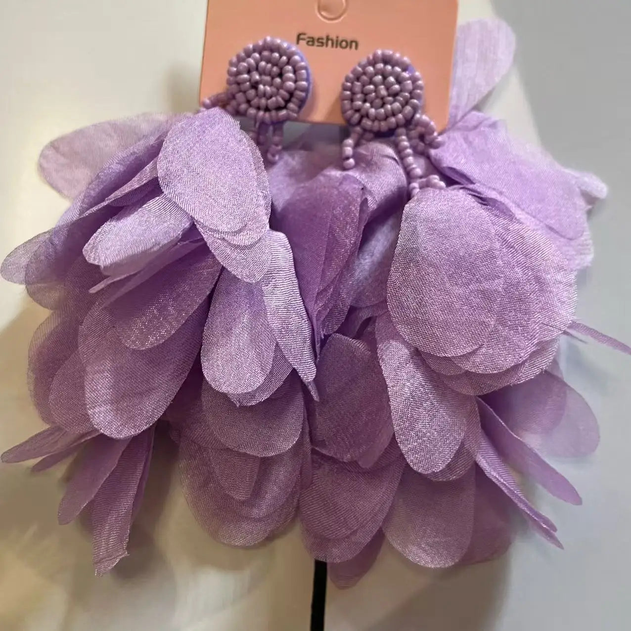 ZAA Personalized Trendy Resin Flower Water Drop Long Earrings