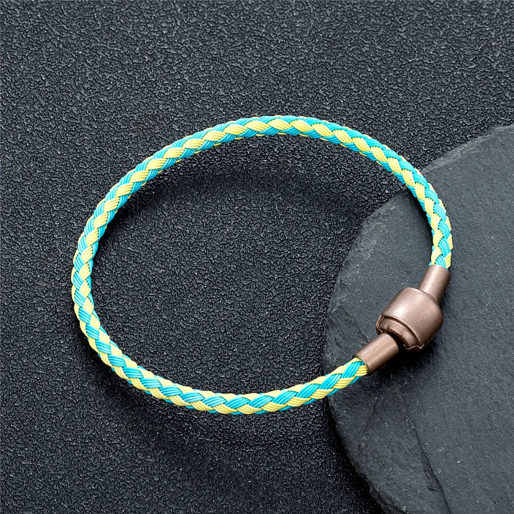 MKENDN DIY Simple Style Men Women Jewelry Non-fading Steel Wire Rope Bracelet Classic Cuff Charm Bracelet for Male Female Gifts