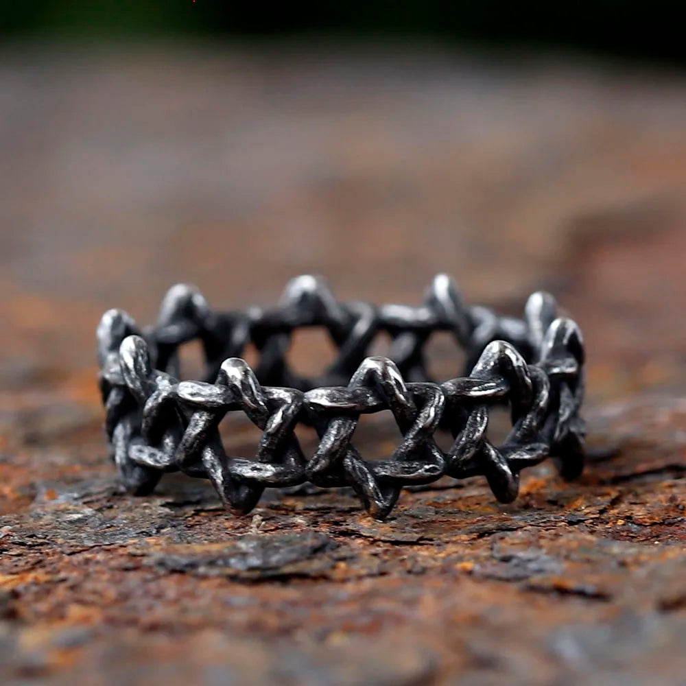 2024 New Personality 316L Stainless Steel Irregular Thorns Couple Ring Retro Finger Anels For Man Women Lovers Jewelry Gift