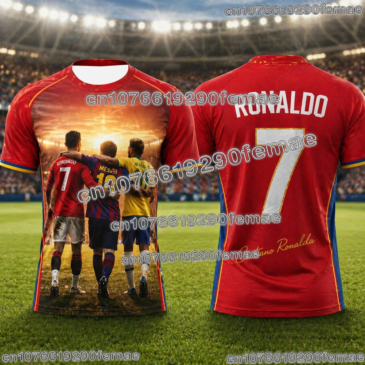 2026 Special Edition Ronaldo No.7 Soccer Jersey Fashion Oversize Football Shirt Breathable Kids Adult Training Uniform Fan Tee