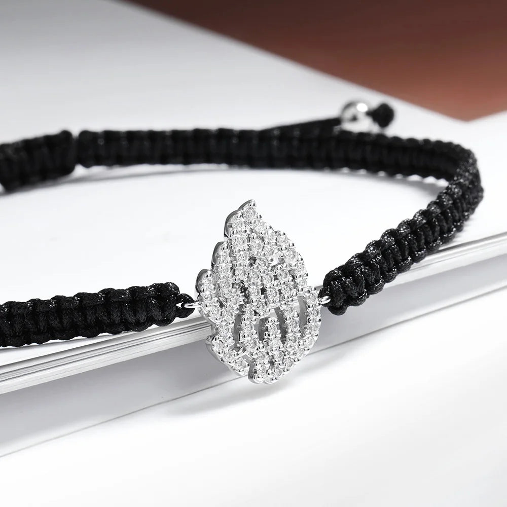 Serenity Fine Braided-rope Moissanite Bracelet Women Men 100% S925 Sterling Silver Fire Shape Bracelet Adjustable Chain Jewelry - Madeinsea©