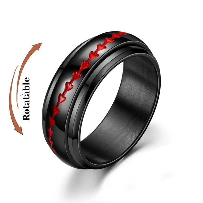 Silver Color Spinning Anxiety Rings for Men Women Star Moon Relaxing Ring 2025 Stainless Steel Anti Stress Rings Knuckle Jewelry