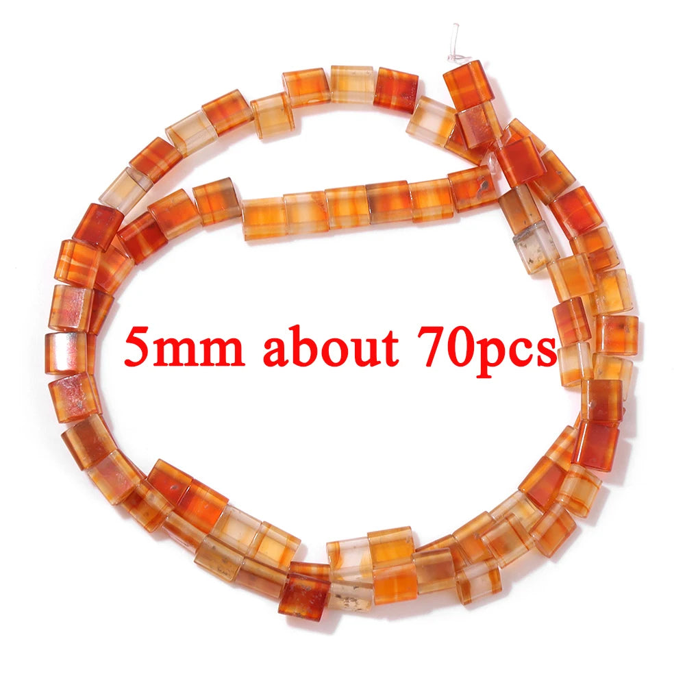 Wholesale Natural Red Carnelian Stone Bead Round Rondelle Coin Agat Loose Spacer Beads For Jewelry Making Bracelet Necklace DIY