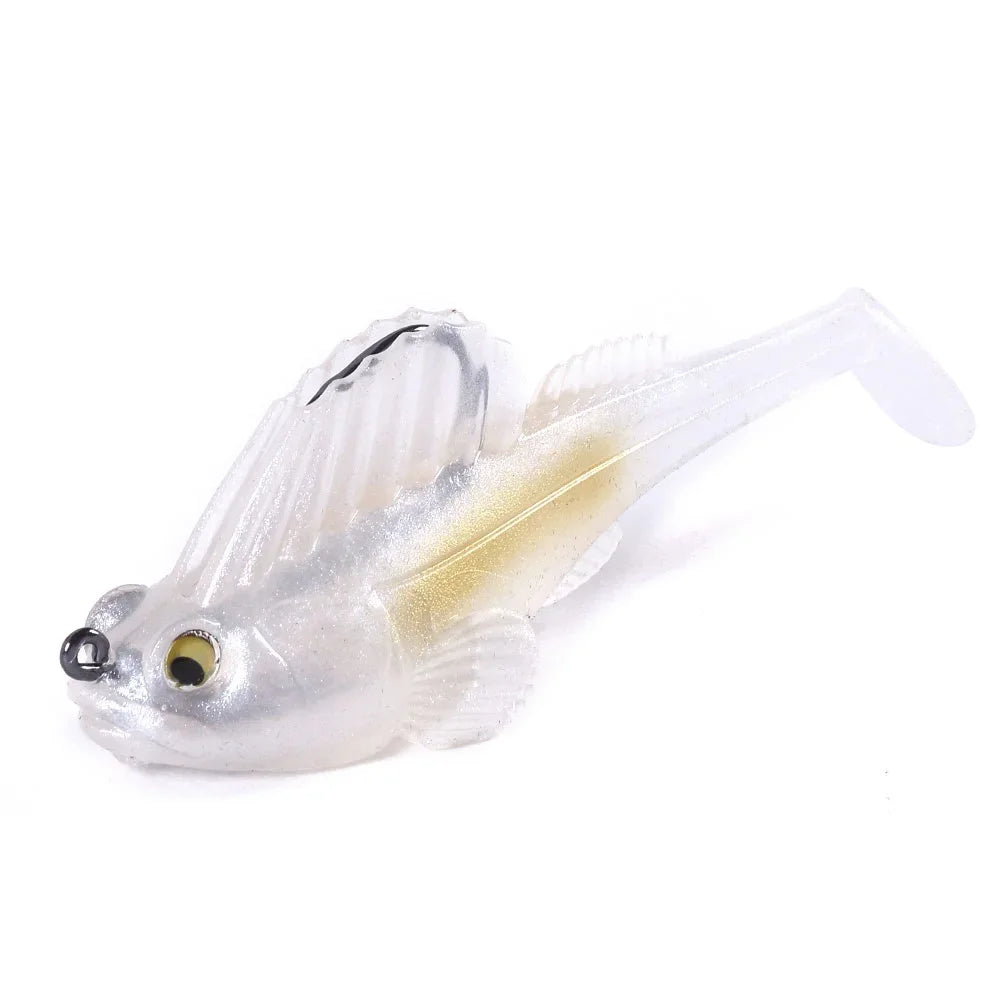 1 leurre de pêche en silicone Dark Sleeper Wobbler 7 g 14 g 20 g, leurre souple coulant, hameçon jig, swimbait pour la pêche au bar, au shad et à la perche.