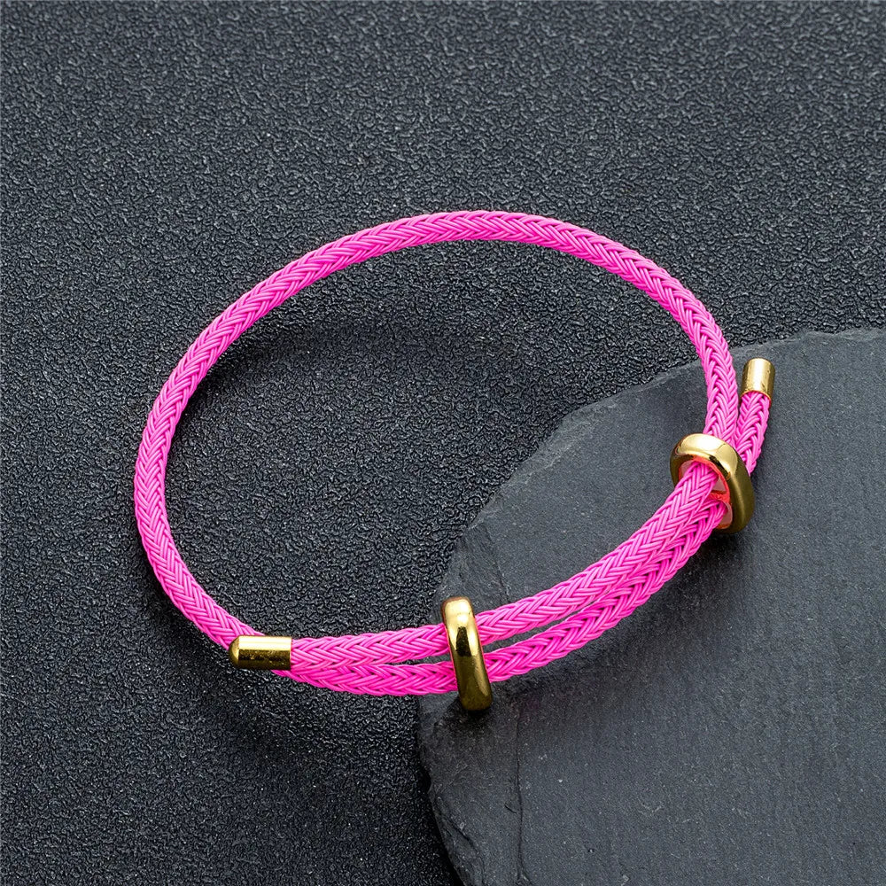 MKENDN Simple Style Men Women DIY Beads Jewelry Non-fading Steel Wire Rope Bracelet Classic Cuff Charm Bracelet for Couple Gifts