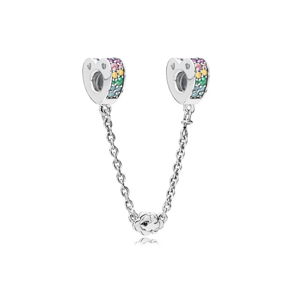 Hot Selling 925 Silver Butterfly Stars And Moon Safety Chain Suitable For Original Bracelets, DIY Accessories, Charming Jewelry