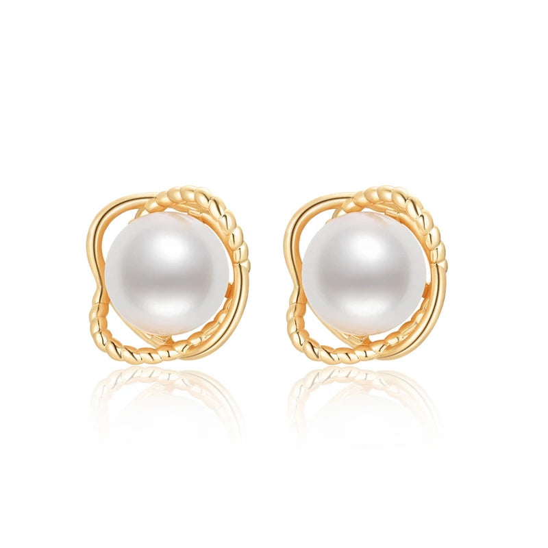 Real Natural Freshwater Pearl Fashion Earrings Ladies Elegant Earrings Jewelry Valentine's Day Girlfriend Birthday Wedding Gift